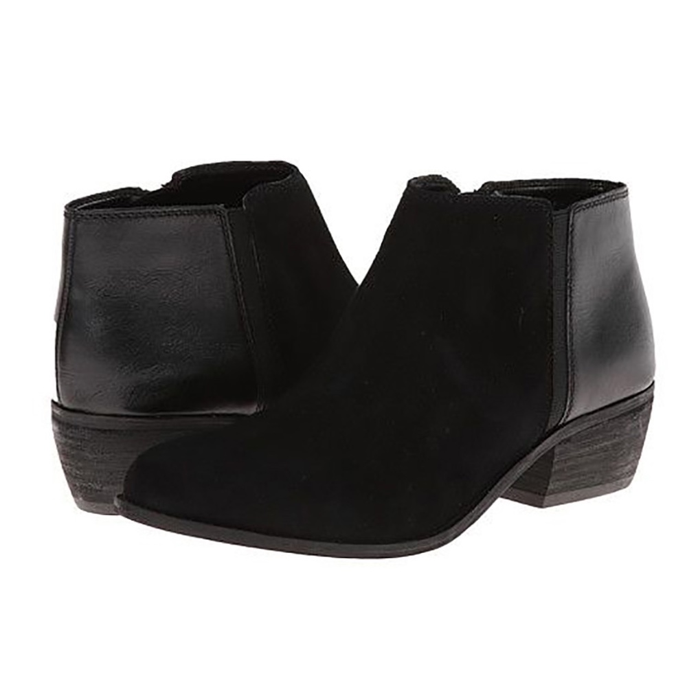 Dune London Black Suede/Leather Penelope Ankle Bootie Size 10